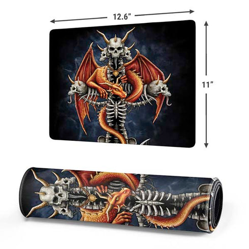 Gothic Dragon & Skull Cross by Sarah Richter Gaming Mouse Pad