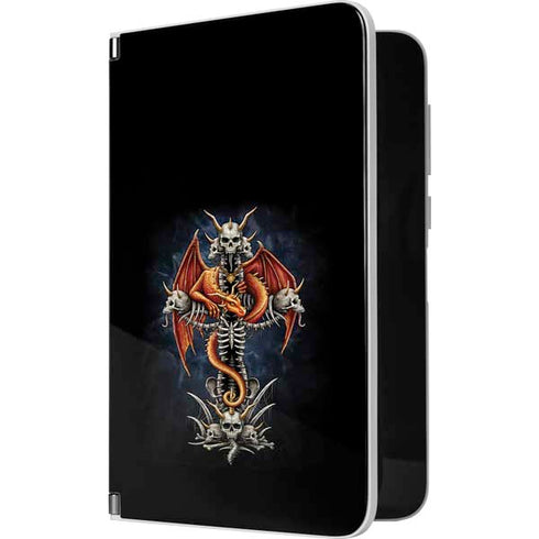 Gothic Dragon & Skull Cross by Sarah Richter Surface Duo Skin