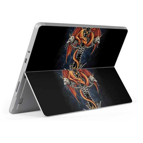 Gothic Dragon & Skull Cross by Sarah Richter Surface Go Skin
