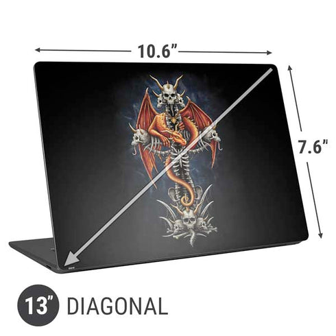 Gothic Dragon & Skull Cross by Sarah Richter Universal Laptop 13in (10.6 x 7.6in) Skin