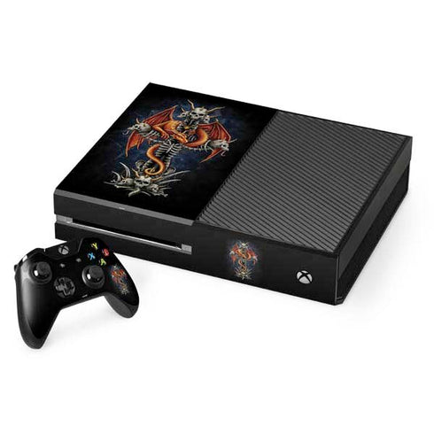 Gothic Dragon & Skull Cross by Sarah Richter Xbox One Console and Controller Bundle Skin