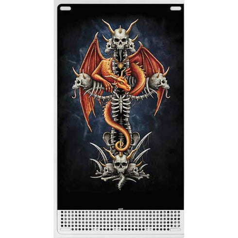 Gothic Dragon & Skull Cross by Sarah Richter Xbox Series S Console Skin