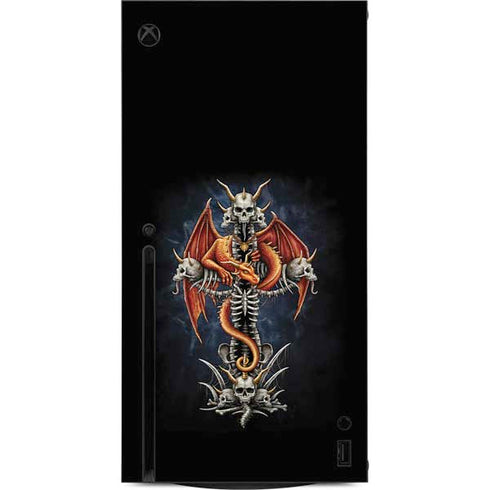 Gothic Dragon & Skull Cross by Sarah Richter Xbox Series X Console Skin