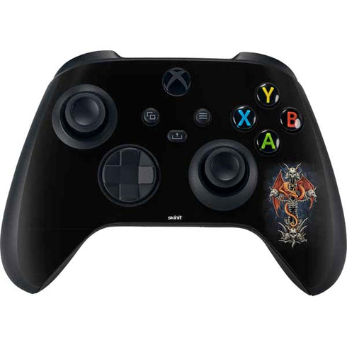 Gothic Dragon & Skull Cross by Sarah Richter Xbox Series X Controller Skin