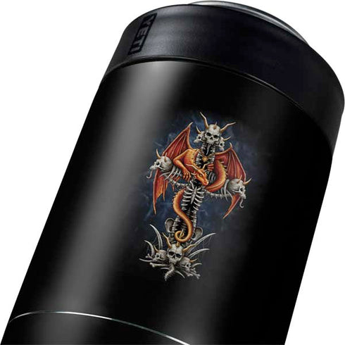 Gothic Dragon & Skull Cross by Sarah Richter Yeti Colster Can Insulator Skin
