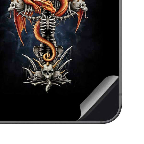 Gothic Dragon & Skull Cross by Sarah Richter Galaxy S23 FE Skin