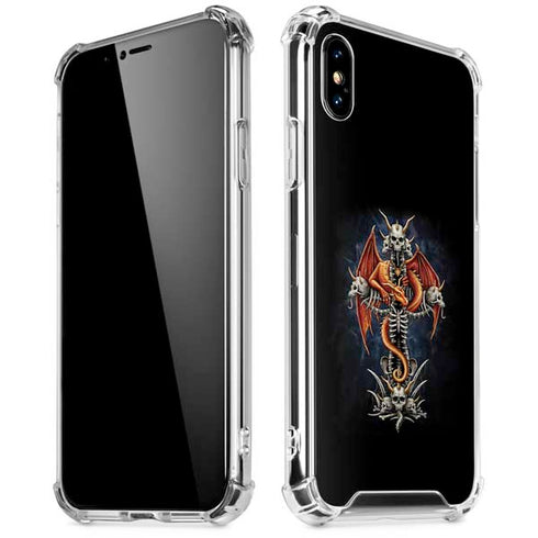 Gothic Dragon & Skull Cross by Sarah Richter iPhone XS Max Clear Case