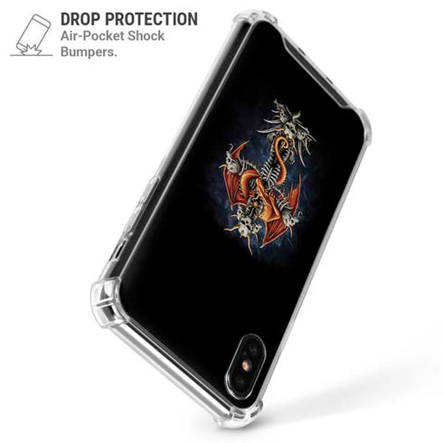 Gothic Dragon & Skull Cross by Sarah Richter iPhone XS Max Clear Case