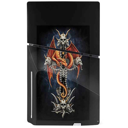 Gothic Dragon & Skull Cross by Sarah Richter PS5 Slim Disk Console Skin