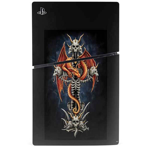 Gothic Dragon & Skull Cross by Sarah Richter PS5 Slim Digital Edition Bundle Skin