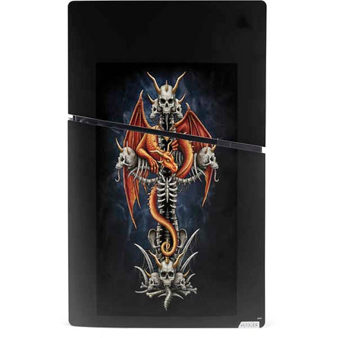 Gothic Dragon & Skull Cross by Sarah Richter PS5 Slim Digital Edition Bundle Skin