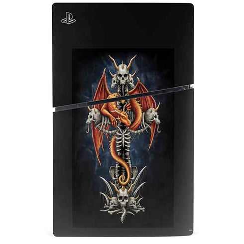 Gothic Dragon & Skull Cross by Sarah Richter PS5 Slim Digital Edition Console Skin