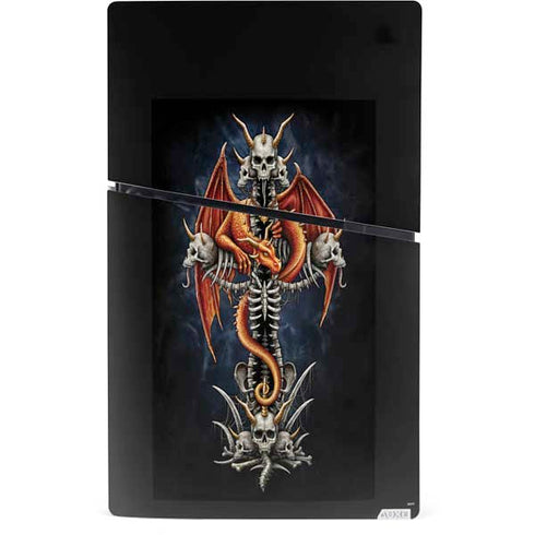 Gothic Dragon & Skull Cross by Sarah Richter PS5 Slim Digital Edition Console Skin