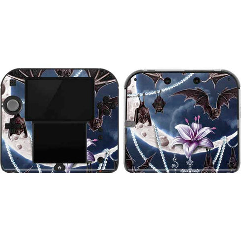 Gothic Moon with Bats and Flowers by Sarah Richter Nintendo 2DS Skin