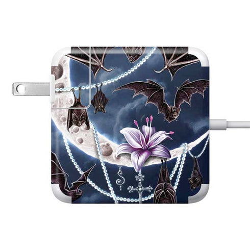 Gothic Moon with Bats and Flowers by Sarah Richter 85W Power Adapter (15 and 17 inch MacBook Pro Charger) Skin