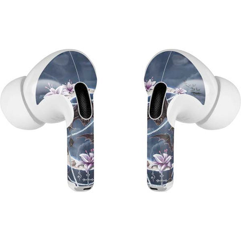 Gothic Moon with Bats and Flowers by Sarah Richter AirPods Pro 2nd Gen Skin