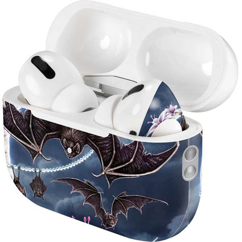 Gothic Moon with Bats and Flowers by Sarah Richter AirPods Pro 2nd Gen Skin