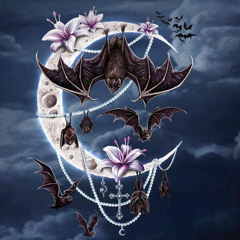 Gothic Moon with Bats and Flowers by Sarah Richter Dell Alienware Skin