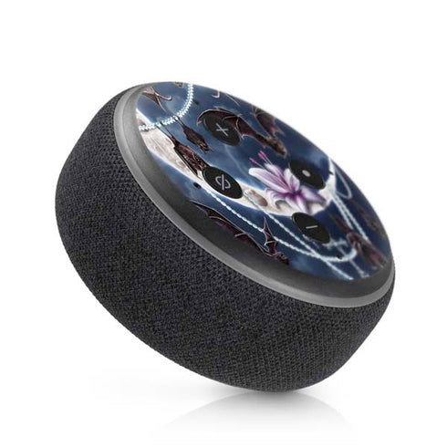 Gothic Moon with Bats and Flowers by Sarah Richter Amazon Echo Dot Skin