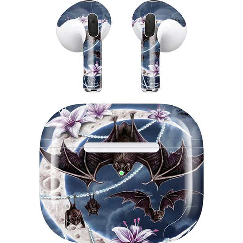 Gothic Moon with Bats and Flowers by Sarah Richter Apple AirPods (3rd Gen 2021) Skin