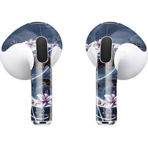 Gothic Moon with Bats and Flowers by Sarah Richter Apple AirPods (3rd Gen 2021) Skin