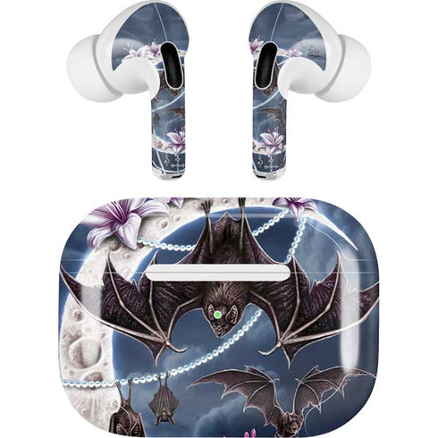 Gothic Moon with Bats and Flowers by Sarah Richter Apple AirPods Pro Skin
