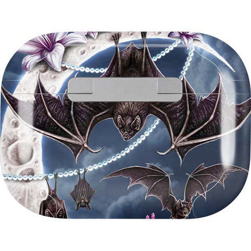 Gothic Moon with Bats and Flowers by Sarah Richter Apple AirPods Pro Skin