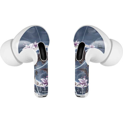 Gothic Moon with Bats and Flowers by Sarah Richter Apple AirPods Pro Skin