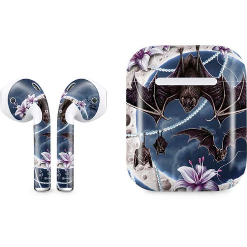 Gothic Moon with Bats and Flowers by Sarah Richter Apple AirPods Skin