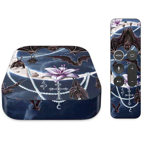 Gothic Moon with Bats and Flowers by Sarah Richter Apple TV Skin