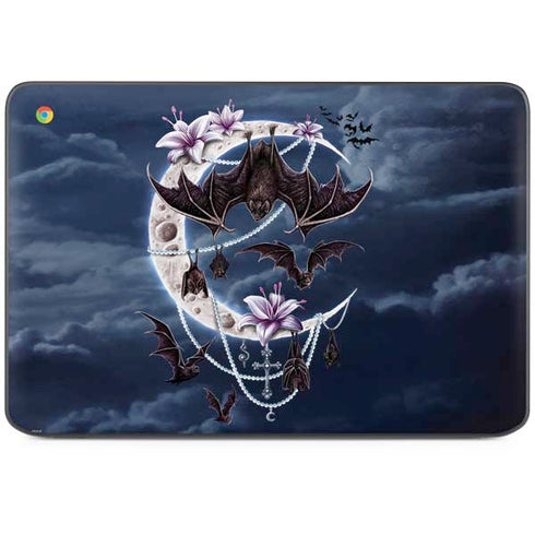 Gothic Moon with Bats and Flowers by Sarah Richter HP Chromebook Skin