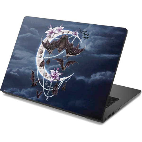 Gothic Moon with Bats and Flowers by Sarah Richter Dell Chromebook Skin