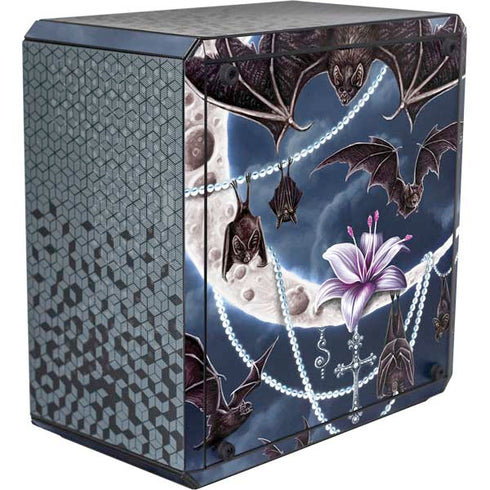 Gothic Moon with Bats and Flowers by Sarah Richter Cooler Master MasterBox Q300L Mini Tower Skin