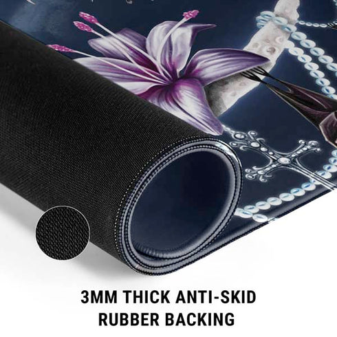 Gothic Moon with Bats and Flowers by Sarah Richter Gaming Mouse Pad