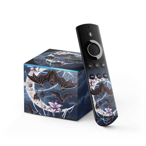 Gothic Moon with Bats and Flowers by Sarah Richter Fire TV Cube Skin
