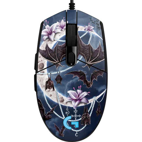 Gothic Moon with Bats and Flowers by Sarah Richter G203 Prodigy RGB Wired Gaming Mouse Skin
