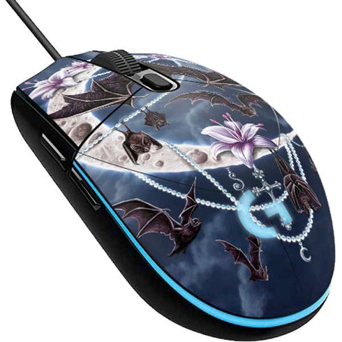 Gothic Moon with Bats and Flowers by Sarah Richter G203 Prodigy RGB Wired Gaming Mouse Skin