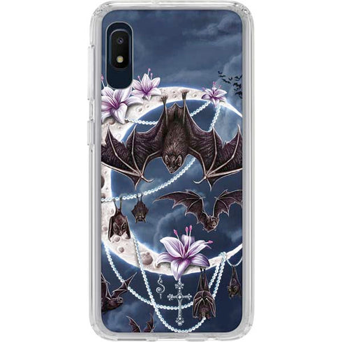 Gothic Moon with Bats and Flowers by Sarah Richter Galaxy A10e Clear Case