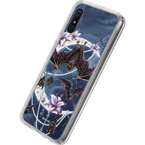 Gothic Moon with Bats and Flowers by Sarah Richter Galaxy A10e Clear Case