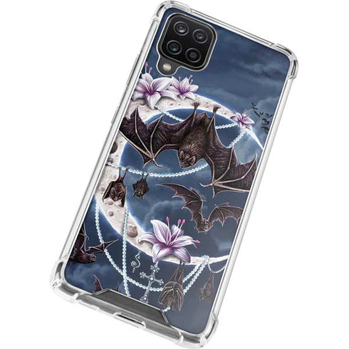 Gothic Moon with Bats and Flowers by Sarah Richter Galaxy A12 Clear Case