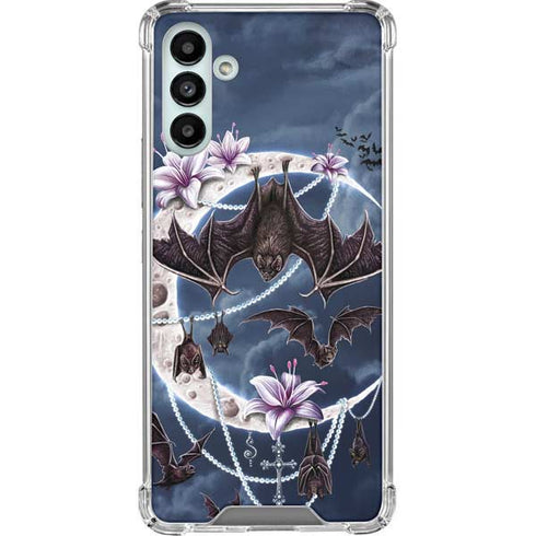 Gothic Moon with Bats and Flowers by Sarah Richter Galaxy A13 5G Clear Case