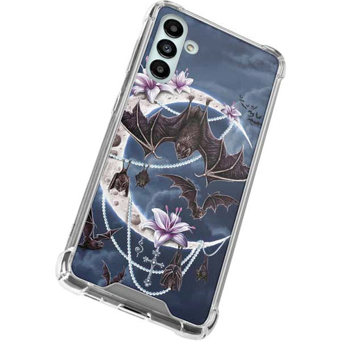 Gothic Moon with Bats and Flowers by Sarah Richter Galaxy A13 5G Clear Case