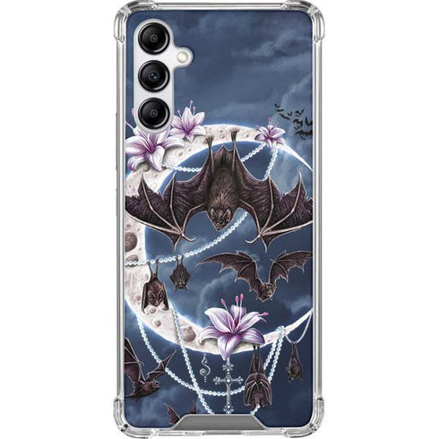 Gothic Moon with Bats and Flowers by Sarah Richter Galaxy A14 5G Clear Case