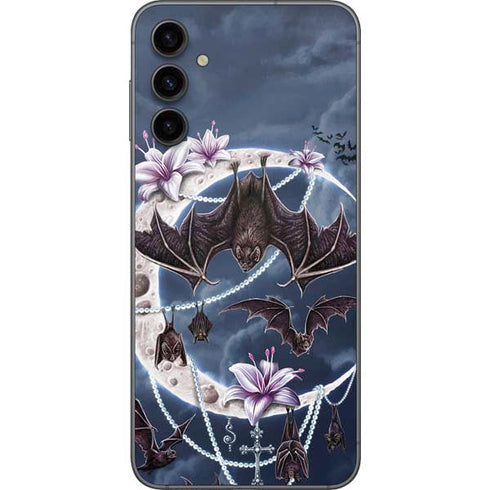 Gothic Moon with Bats and Flowers by Sarah Richter Galaxy A14 5G Skin