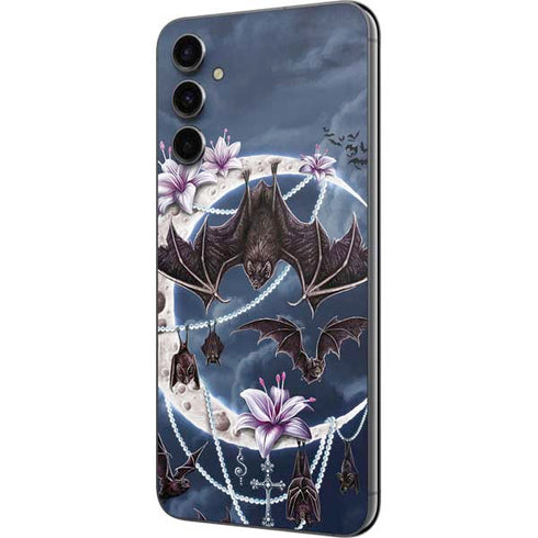 Gothic Moon with Bats and Flowers by Sarah Richter Galaxy A14 5G Skin