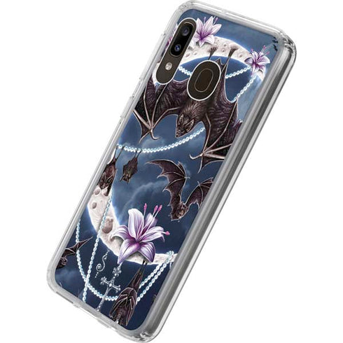 Gothic Moon with Bats and Flowers by Sarah Richter Galaxy A20 Clear Case