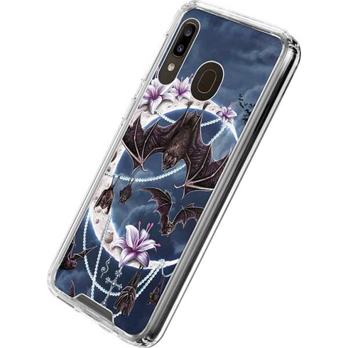 Gothic Moon with Bats and Flowers by Sarah Richter Galaxy A30 Clear Case