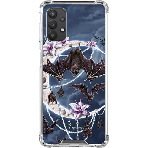 Gothic Moon with Bats and Flowers by Sarah Richter Galaxy A32 5G Clear Case