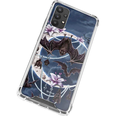 Gothic Moon with Bats and Flowers by Sarah Richter Galaxy A32 5G Clear Case