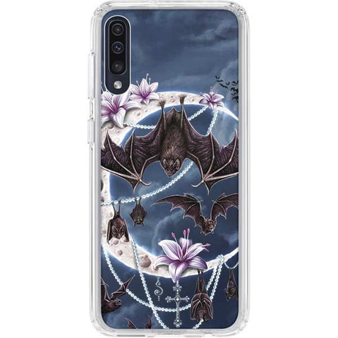 Gothic Moon with Bats and Flowers by Sarah Richter Galaxy A50 Clear Case